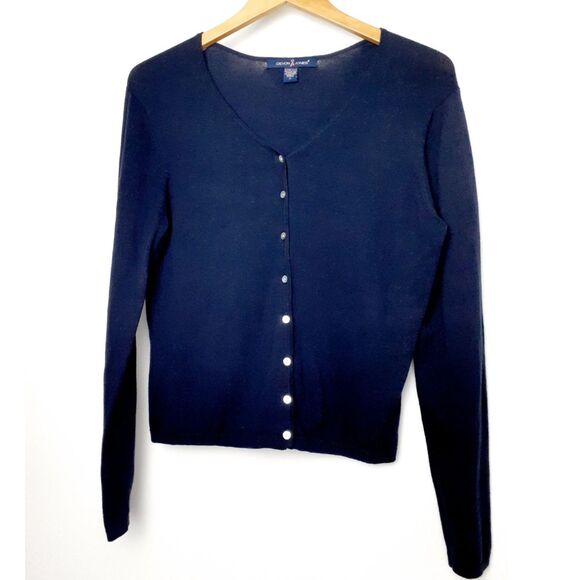 Devon & Jones Stretch Cotton Blend Knit Ribbed VNeck Button Cardigan Lot of 3 S - Picture 10 of 12